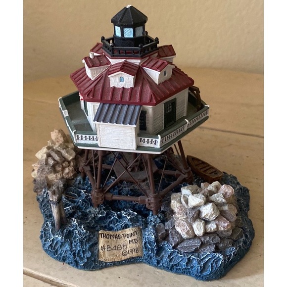 Thomas Point MD Lighthouse #B486 1998 Collectible Nautical Decor Figurine - Picture 2 of 12